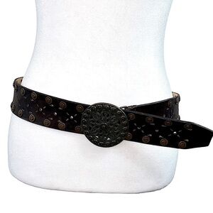 Sonoma Women's Studded Brown Leather Coachella Boho Style Belt Size S
